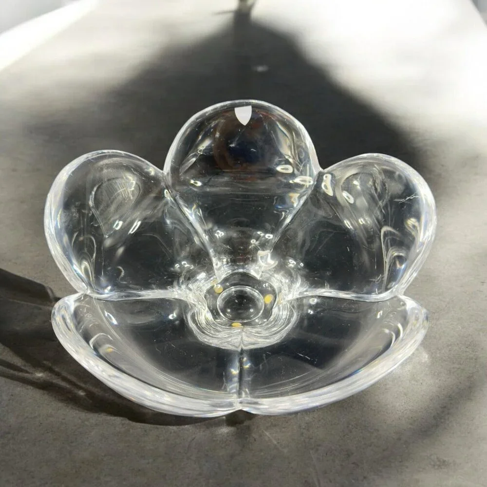 Vintage Orrefors Clear Tulip Petal Flower Shaped Bowl Dish Centerpiece W Label‎
